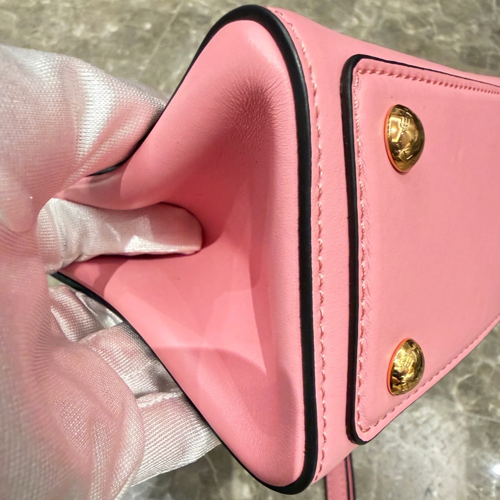 Etro Pink Leather Shoulder Bag with Gold-Tone Trim - Picture 8 of 15